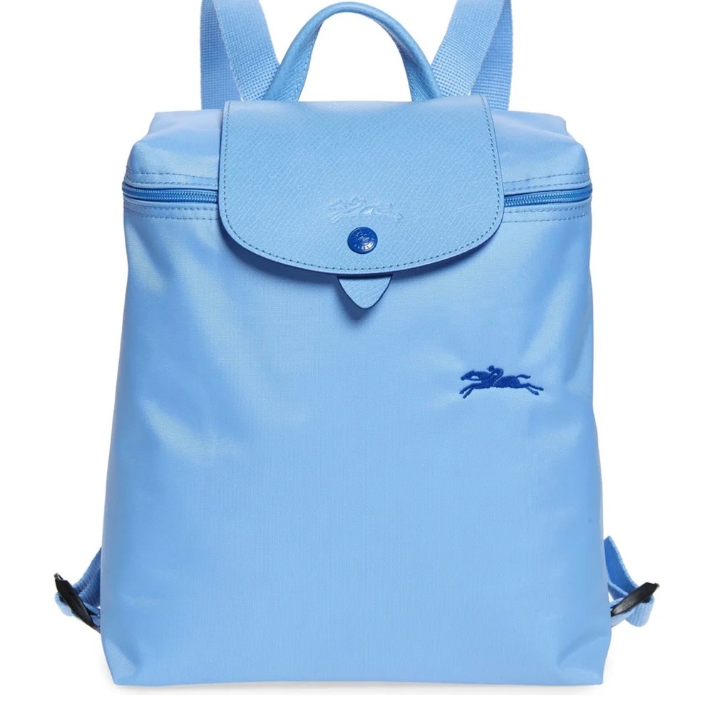Longchamp Le Pliage backpack in baby blue